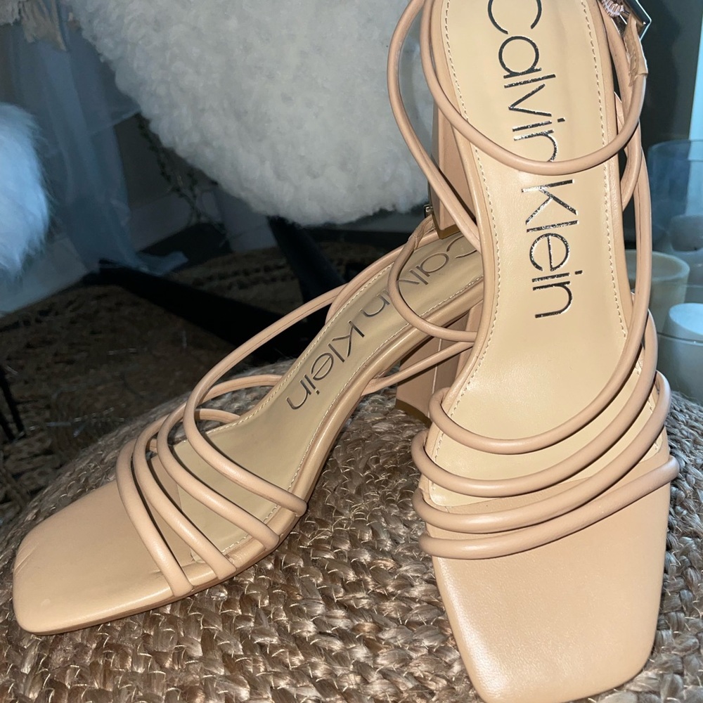 Brand new Calvin Klein nude color strappy sandals size 10